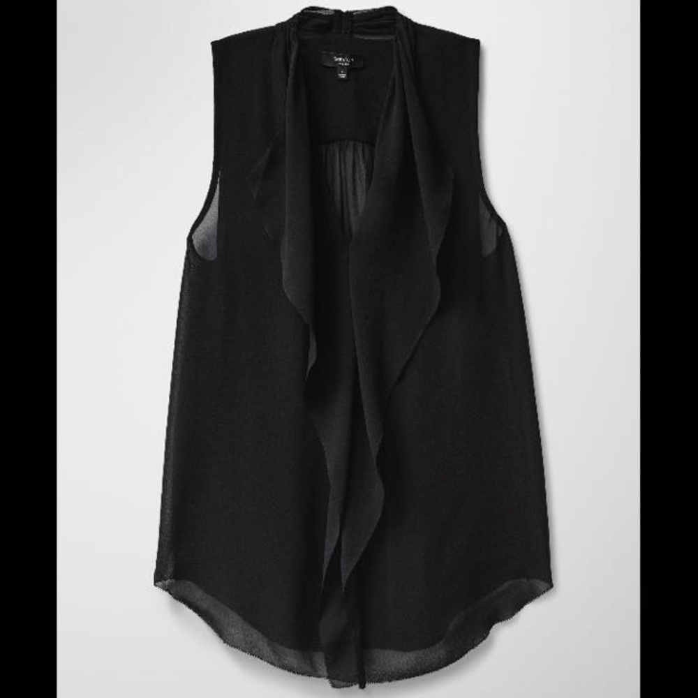 Aritzia Babaton Ainsley 100% Silk Blouse Black